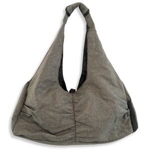 DSW Gym Bag Womens Gray Travel Weekender Chic Duffel Tote Shoe Compartment